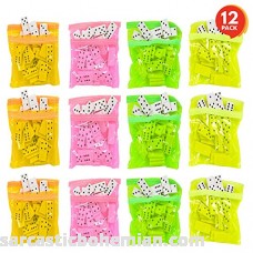 ArtCreativity Domino Game Set Pack of 12 | Each Domino Set Includes 28 Pieces Per Neon Pink Yellow Green and Orange Bags | Great School Carnival Prizes | Awesome Party Favor Fun Game for Kids B07DQTTN3J
